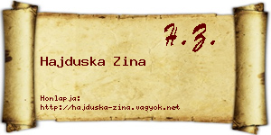 Hajduska Zina névjegykártya
